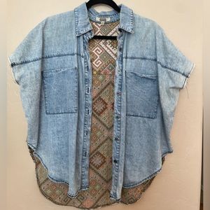 Denim Short Sleeve Top